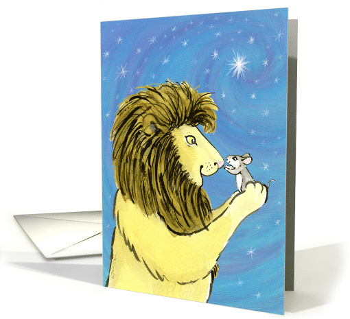 Lion & Mouse Friends, Christmas card (1505042)