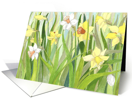 Easter Religious Daffodil Fields card (152405)