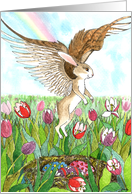 Miss You Winged Easter Rabbit card
