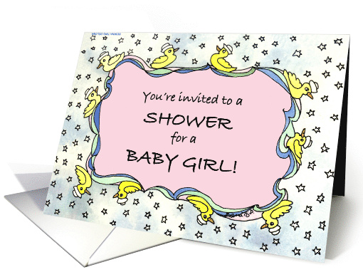 Duckie Baby Girl Shower Invite card (206917)
