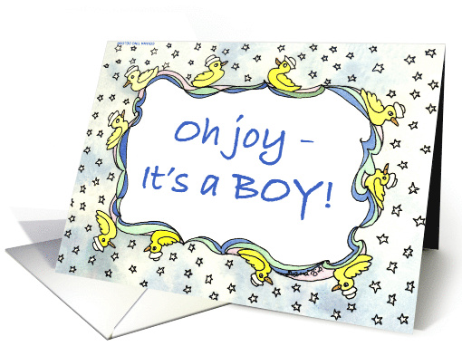 Duckie Baby Boy Anouncement card (206927)