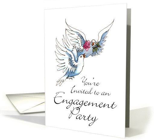 2 Doves - Engagement invite card (218813)