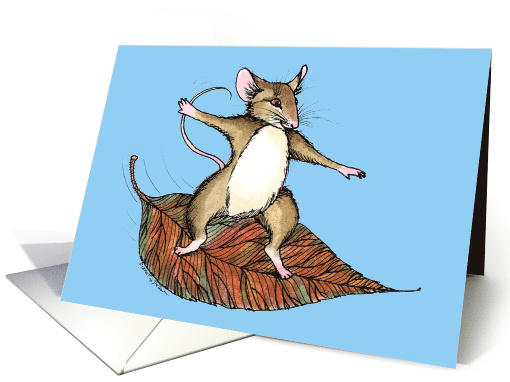 Thanksgiving Leaf Surfing Mouse card (267991)