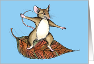 Thanksgiving Leaf Surfing Mouse card