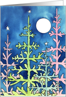 New Year Pine Forest with Winter Moon card