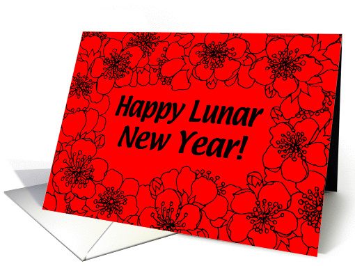 Lunar New Year, Red Blossom card (332248)