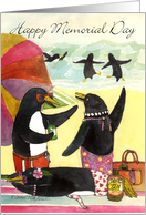 Memorial Day Penguin Beach card