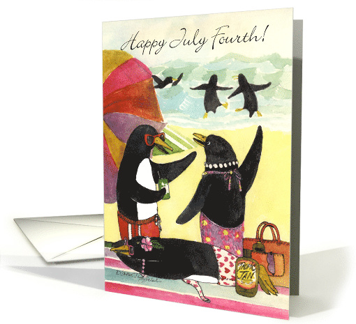 July 4th Penguin Beach card (383971)