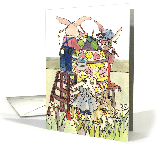 3 Easter Bunnies card (398489)