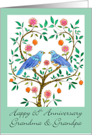 60th Anniversary Grandparents Blue Dove card