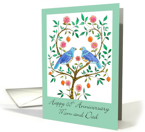 Blue Dove 60th Anniversary Mom & Dad card (411882)