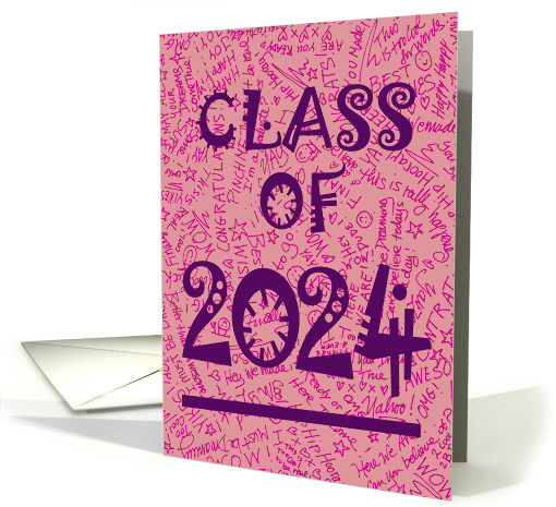 Daughter 2024 Grad Announcement Pink card (416544)