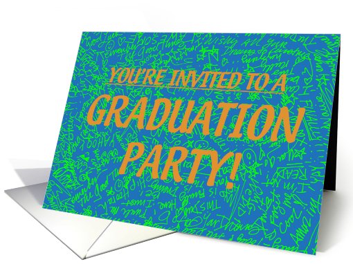 Grad Party Invite - Blue card (416549)