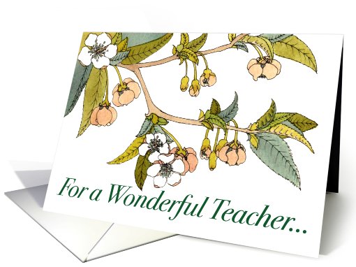 Teacher Thanks Cherry Blossoms card (433710)