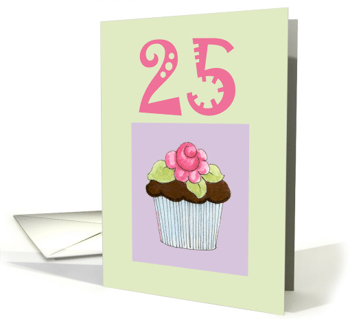 25 Birthday Rose Cupcake card (461862)
