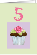 Rose Cupcake Invite 5 birthday card