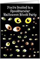 Block Party Invitation Halloween Eyes card