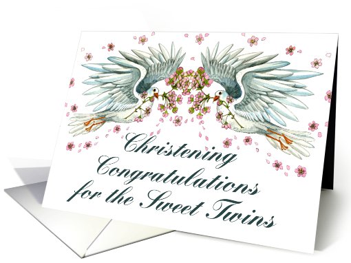 Christening Congratz Twin Doves card (477762)