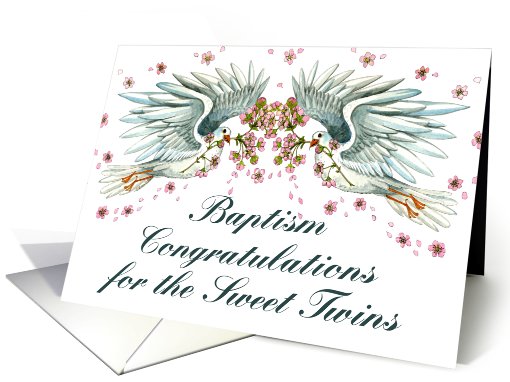 Baptism Congratz Twin Doves card (477764)