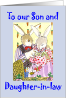 Thanks, Son & Daughter-in-law Grandchild Bunny Family card