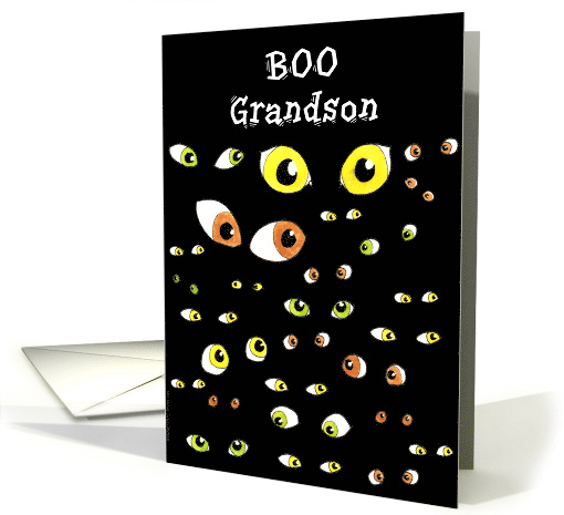 Grandson Halloween Eyes card (489992)