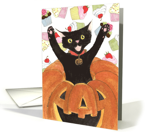 Halloween Birthday Cat card (499907)