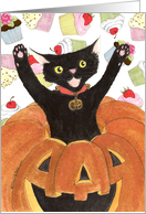 Halloween Birthday Cat card