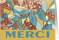 Merci blank note, Autumn Floral card