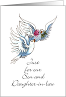 Son & Daughter-in-law, 2 Doves Anniversary card