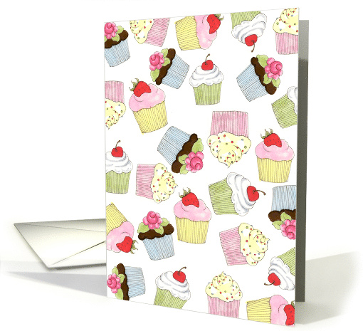 French Birthday Cupcakes card (518543)