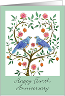 4th Anniversary Blue Dove card