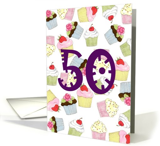 Cupcakes Galore 50th Birthday card (608784)