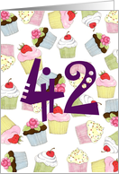 Cupcakes Galore 42nd Birthday card
