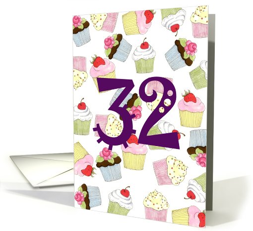 Cupcakes Galore 32nd Birthday card (619982)