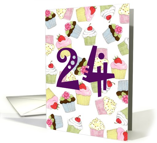 Cupcakes Galore 24th Birthday card (628591)