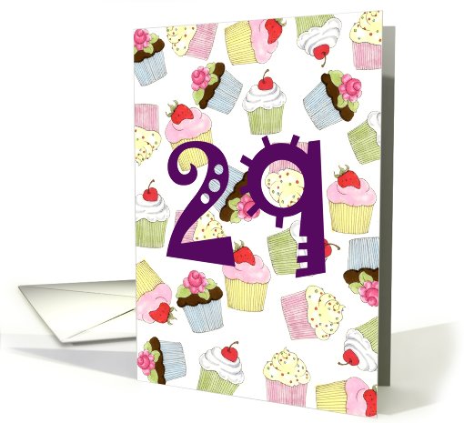 Cupcakes Galore 29th Birthday card (628597)