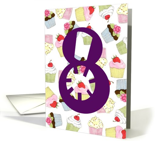 Cupcakes Galore 8th Birthday card (635929)