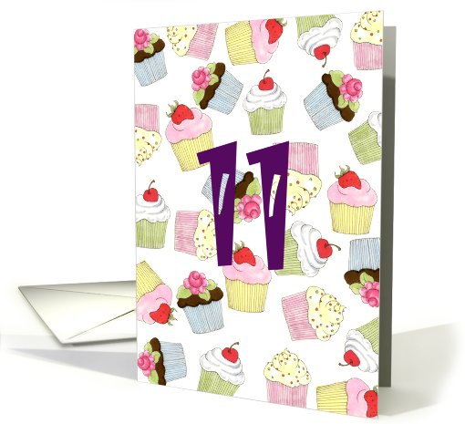 Cupcakes Galore 11th Birthday card (635933)