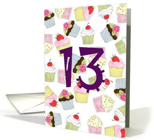 Cupcakes Galore 13th Birthday card (635938)