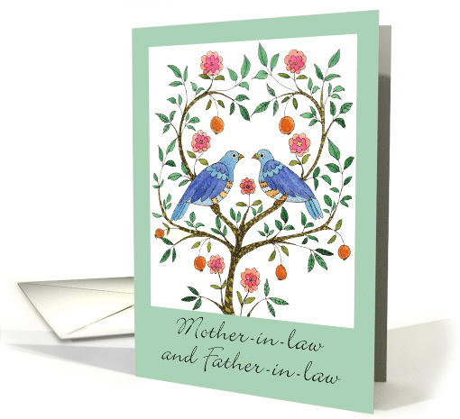 Mother-in-law & Father-in-law Anniversary Blue Doves card (636455)