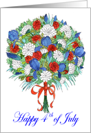 Fourth of July Birthday Patriotic Bouquet card