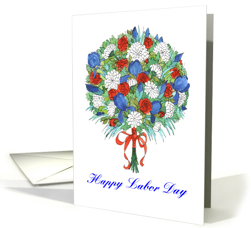 Labor Day Patriotic Bouquet card (641521)