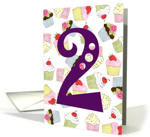 2nd Birthday Party Invitation Cupcakes Galore card (654625)