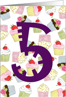 5th Birthday Party Invitation, Cupcakes Galore card