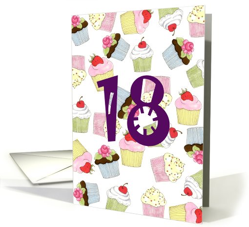 18th Birthday Party Invitation, Cupcakes Galore card (658089)