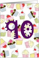 90th Birthday Party Invitation, Cupcakes Galore card