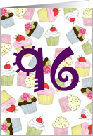 96th Birthday Party Invitation, Cupcakes Galore card