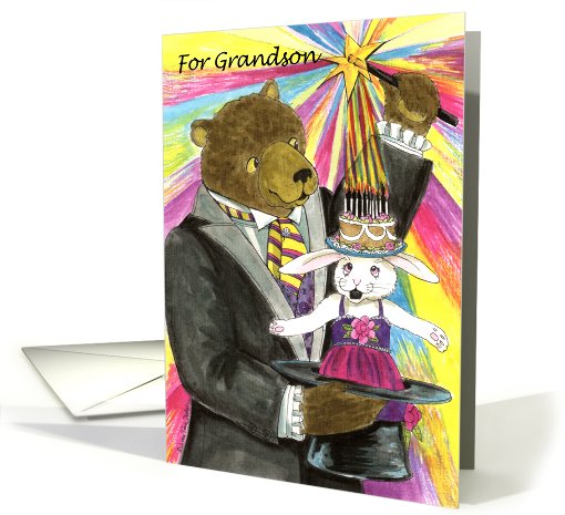 Grandson Birthday Poof Magic card (695714)