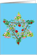 Passover Star of David with Flowers and Fruit card