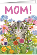 Thinking of You, Mom! Striped Kitty card